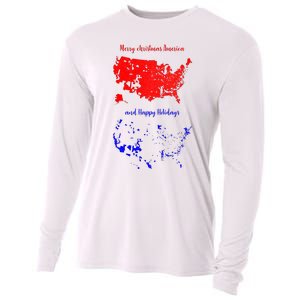 Merry Christmas America And Happy Holidays New President Cooling Performance Long Sleeve Crew