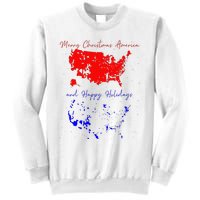 Merry Christmas America And Happy Holidays 2024 Usa Funny Sweatshirt