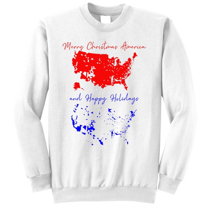 Merry Christmas America And Happy Holidays 2024 Usa Funny Sweatshirt