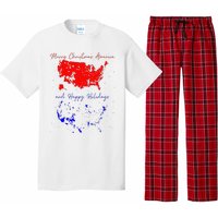 Merry Christmas America And Happy Holidays 2024 Usa Funny Pajama Set