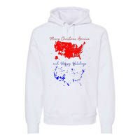 Merry Christmas America And Happy Holidays 2024 Usa Funny Premium Hoodie