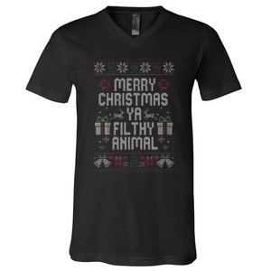 Merry Christmas Animal Filthy Ya Xmas Pajama V-Neck T-Shirt