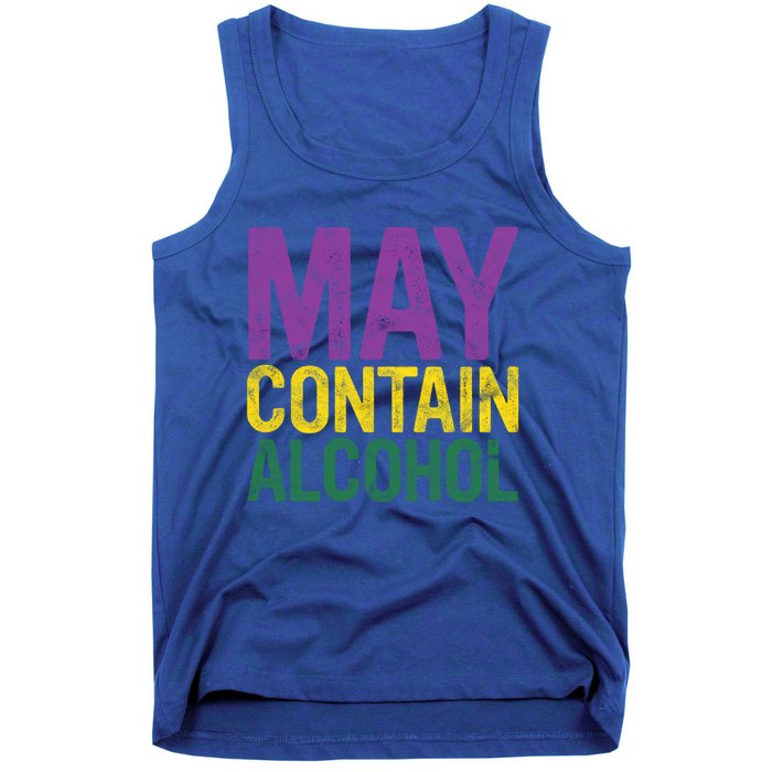 May Contain Alcohol Gift Joke Mardi Gras Masquerade Parade Funny Gift Tank Top