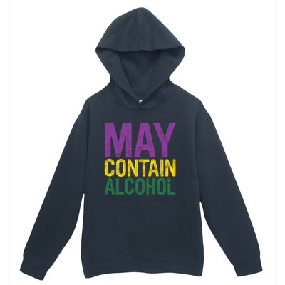 May Contain Alcohol Gift Joke Mardi Gras Masquerade Parade Funny Gift Urban Pullover Hoodie