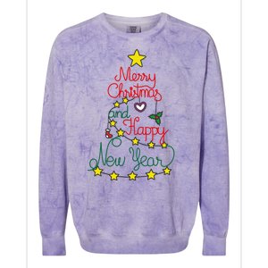 Merry Christmas And Happy New Year Colorblast Crewneck Sweatshirt