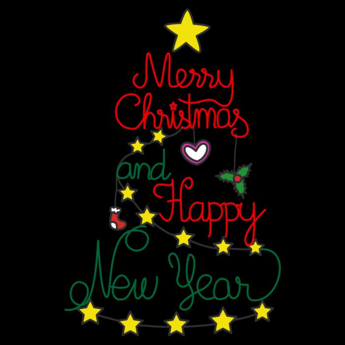 Merry Christmas And Happy New Year Drawstring Bag