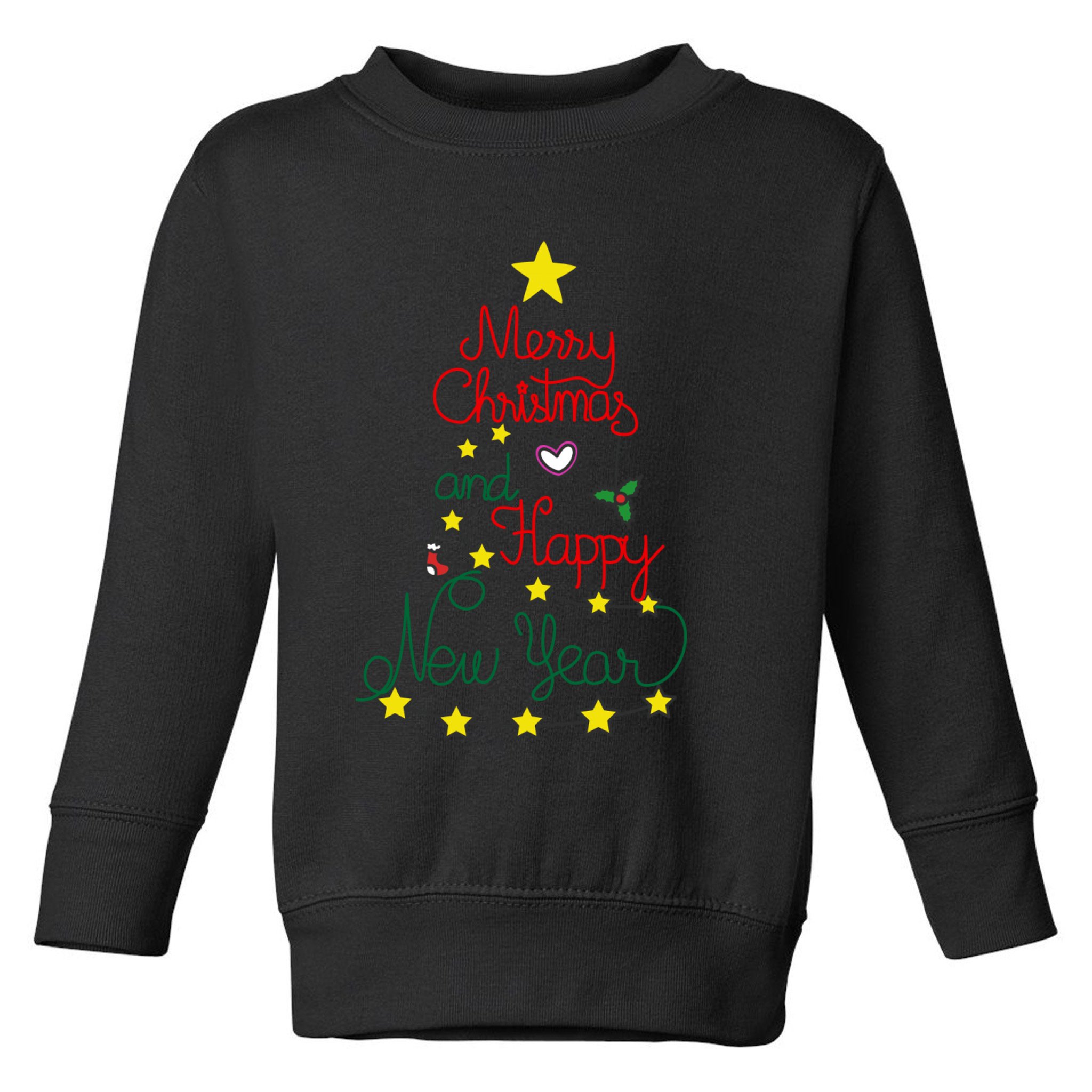 Merry Christmas And Happy New Year Toddler Sweatshirt