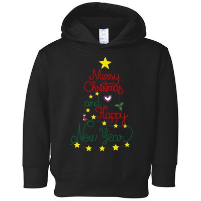 Merry Christmas And Happy New Year Toddler Hoodie