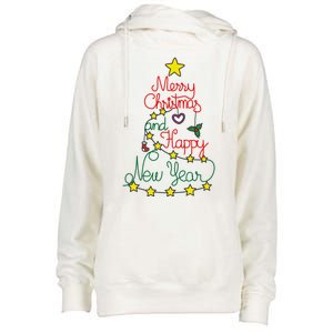 Merry Christmas And Happy New Year Womens Funnel Neck Pullover Hood