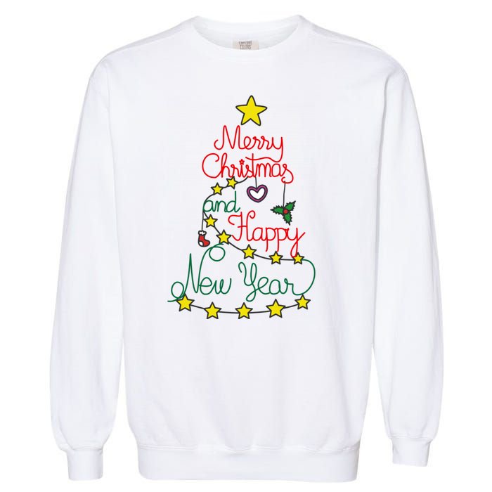 Merry Christmas And Happy New Year Garment-Dyed Sweatshirt