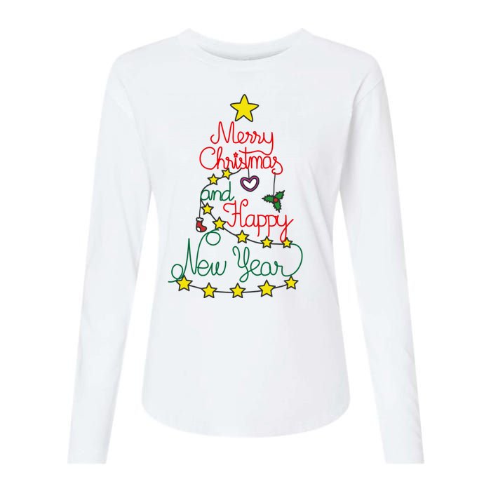 Merry Christmas And Happy New Year Womens Cotton Relaxed Long Sleeve T-Shirt