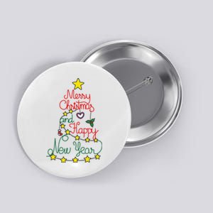 Merry Christmas And Happy New Year Button