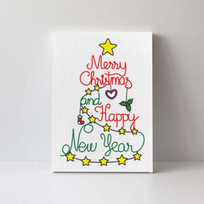 Merry Christmas And Happy New Year Canvas