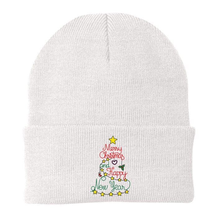 Merry Christmas And Happy New Year Knit Cap Winter Beanie