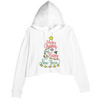 Merry Christmas And Happy New Year Crop Fleece Hoodie