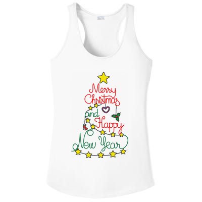 Merry Christmas And Happy New Year Ladies PosiCharge Competitor Racerback Tank