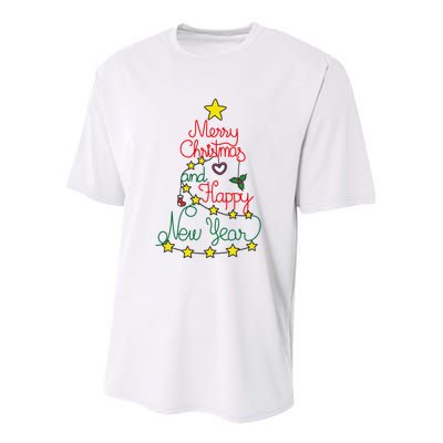 Merry Christmas And Happy New Year Youth Performance Sprint T-Shirt
