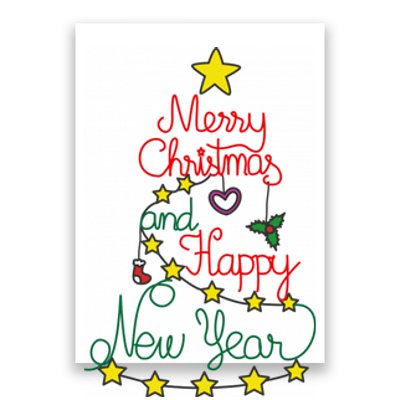 Merry Christmas And Happy New Year Poster