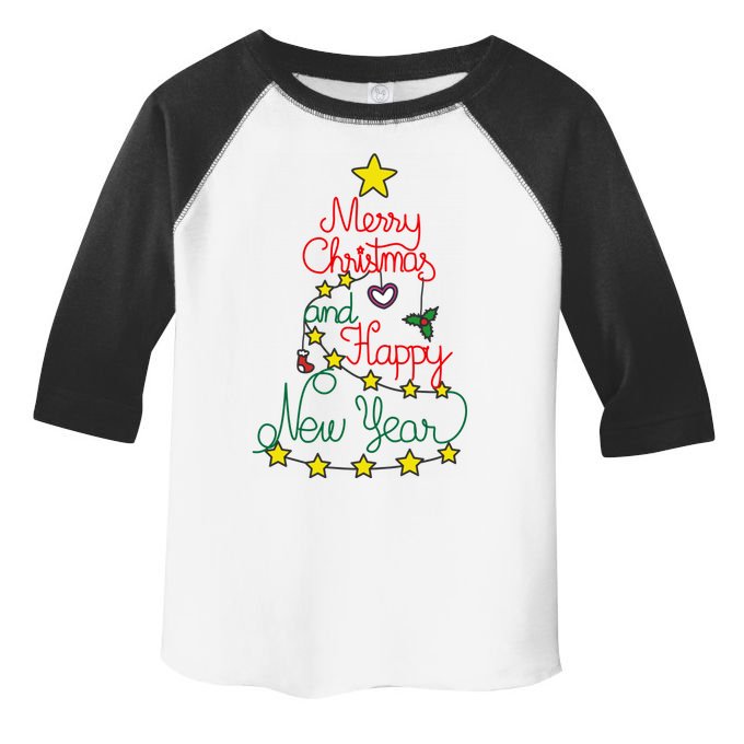 Merry Christmas And Happy New Year Toddler Fine Jersey T-Shirt