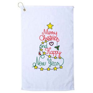 Merry Christmas And Happy New Year Platinum Collection Golf Towel