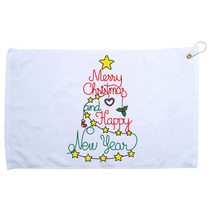 Merry Christmas And Happy New Year Grommeted Golf Towel