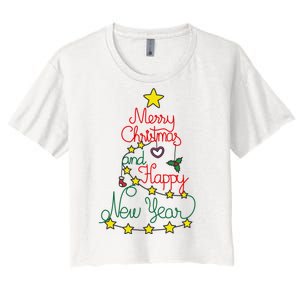 Merry Christmas And Happy New Year Women's Crop Top Tee