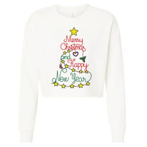 Merry Christmas And Happy New Year Cropped Pullover Crew