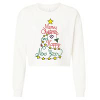 Merry Christmas And Happy New Year Cropped Pullover Crew