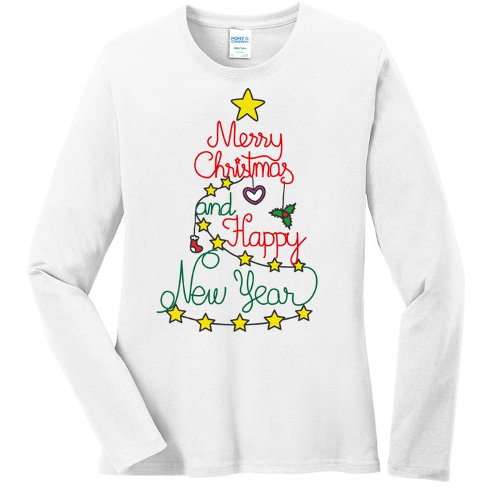 Merry Christmas And Happy New Year Ladies Long Sleeve Shirt