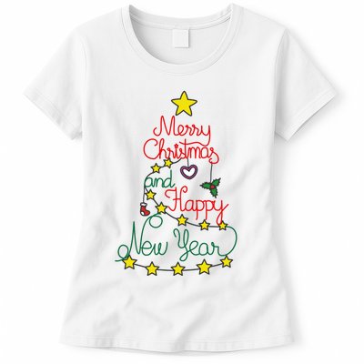 Merry Christmas And Happy New Year Womens T-Shirt