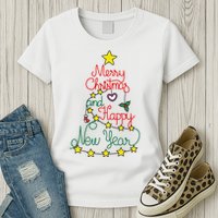 Merry Christmas And Happy New Year Womens T-Shirt