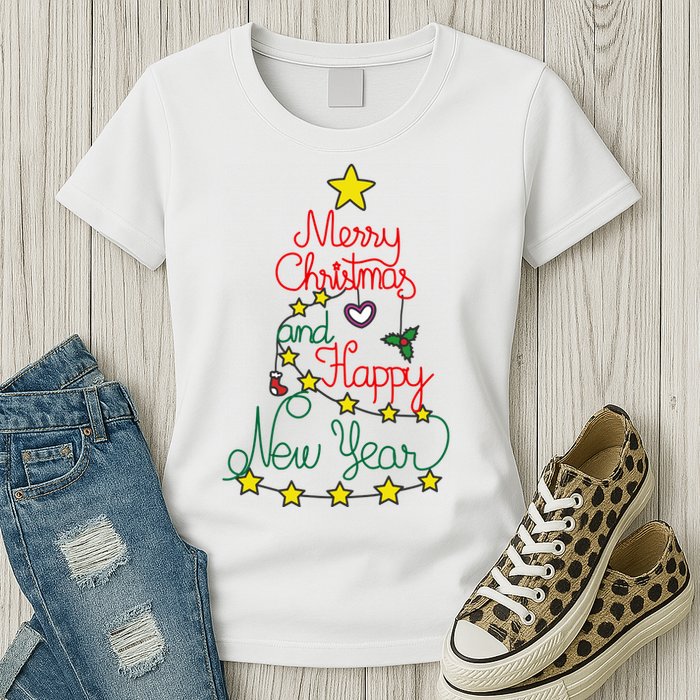Merry Christmas And Happy New Year Womens T-Shirt