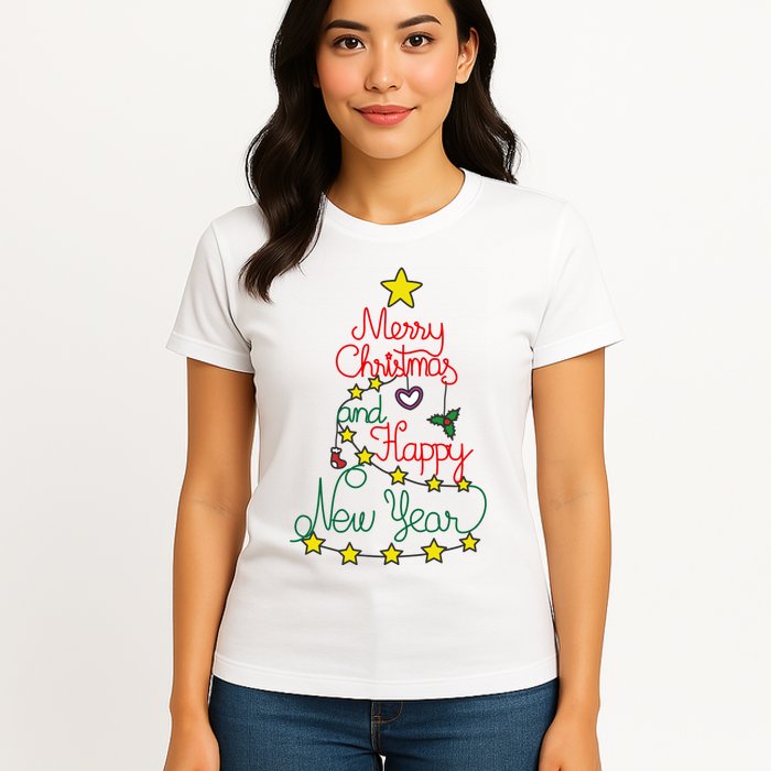 Merry Christmas And Happy New Year Womens T-Shirt