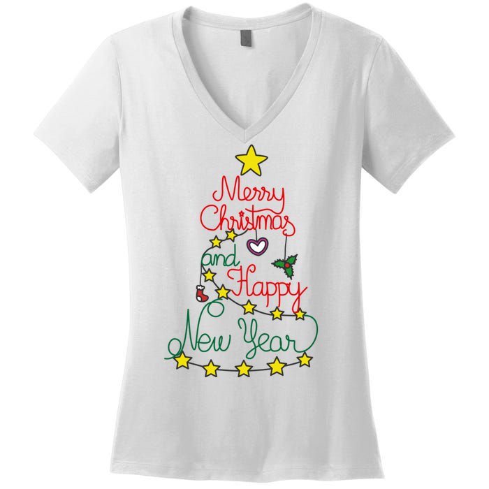 Merry Christmas And Happy New Year Women's V-Neck T-Shirt