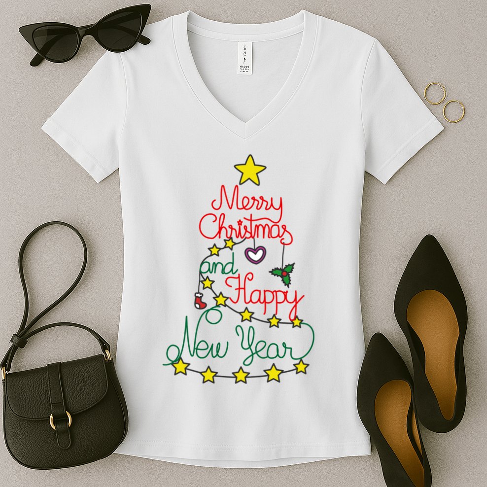 Merry Christmas And Happy New Year Women's V-Neck T-Shirt