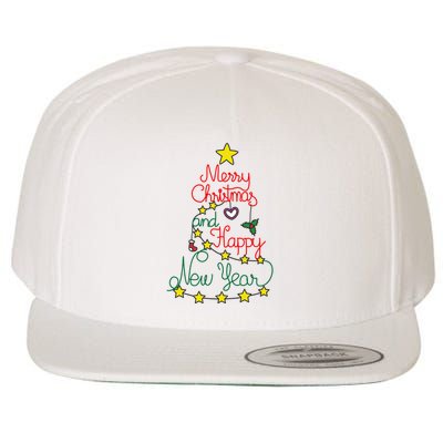 Merry Christmas And Happy New Year Wool Snapback Cap