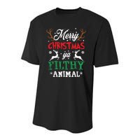 Merry Christmas Animal Filthy Ya Xmas Pajama Youth Performance Sprint T-Shirt