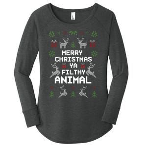 Merry Christmas Animal Filthy Ya Women's Perfect Tri Tunic Long Sleeve Shirt