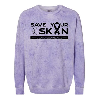 Melanoma Cancer Awareness Save Your Skin Colorblast Crewneck Sweatshirt