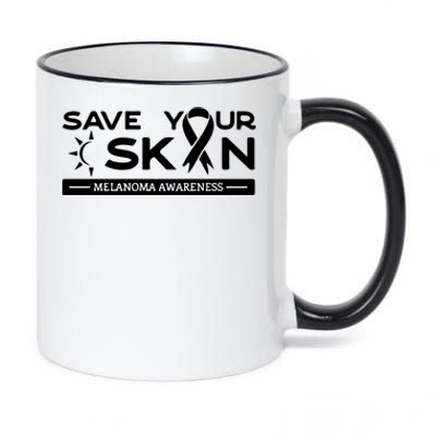 Melanoma Cancer Awareness Save Your Skin 11oz Black Color Changing Mug