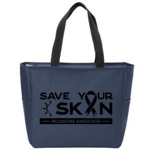 Melanoma Cancer Awareness Save Your Skin Zip Tote Bag