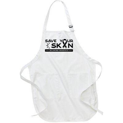 Melanoma Cancer Awareness Save Your Skin Full-Length Apron With Pockets