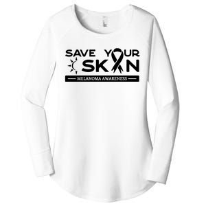 Melanoma Cancer Awareness Save Your Skin Women's Perfect Tri Tunic Long Sleeve Shirt