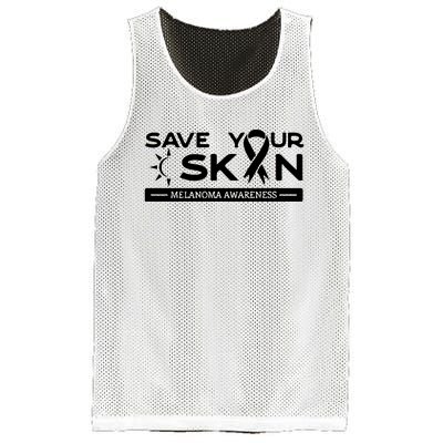 Melanoma Cancer Awareness Save Your Skin Mesh Reversible Basketball Jersey Tank