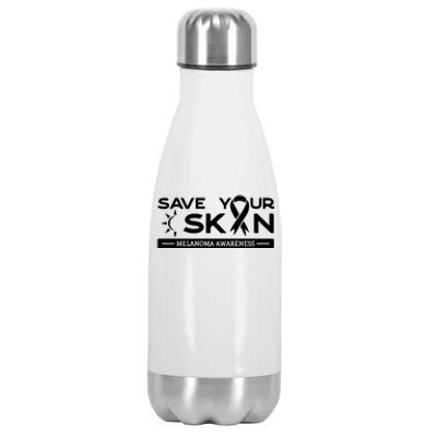 Melanoma Cancer Awareness Save Your Skin Stainless Steel Insulated Water Bottle