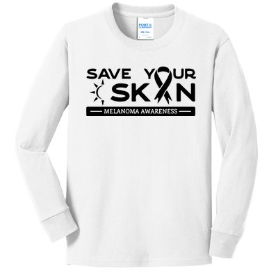 Melanoma Cancer Awareness Save Your Skin Kids Long Sleeve Shirt