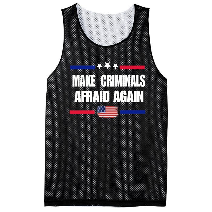 Make Criminals Afraid Again USA Rights Sarcastic US Flag Mesh Reversible Basketball Jersey Tank