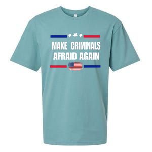 Make Criminals Afraid Again USA Rights Sarcastic US Flag Sueded Cloud Jersey T-Shirt