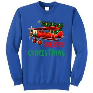 Merry Christmas Airplane Christmas Tree Pilot Gift Sweatshirt