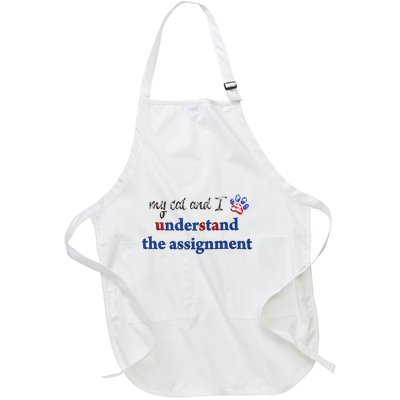 My Cat And I Understand The Assignment Full-Length Apron With Pockets